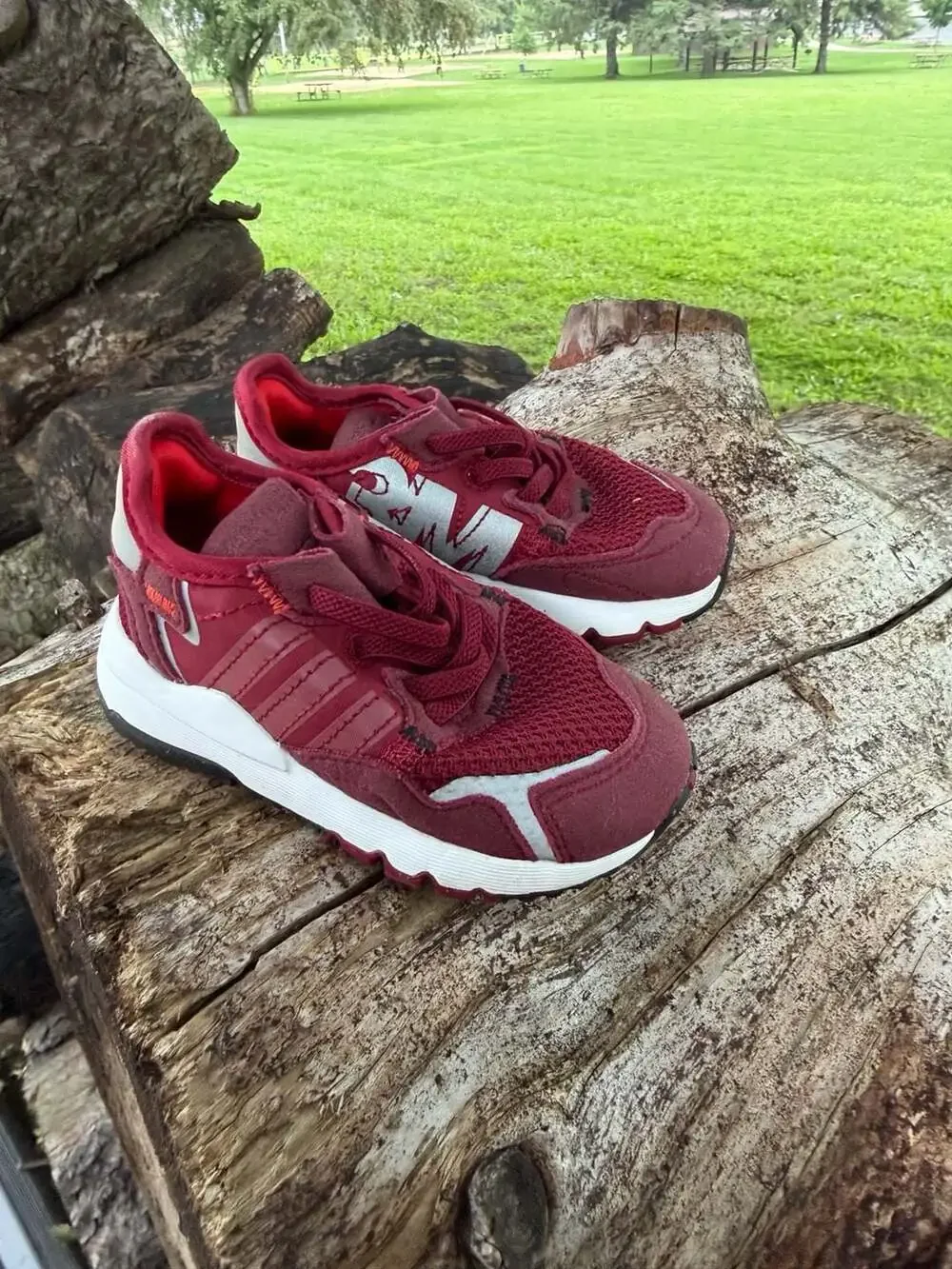 Adidas x 3M Nite Jogger Athletic Sneakers Collegiate Burgundy Red